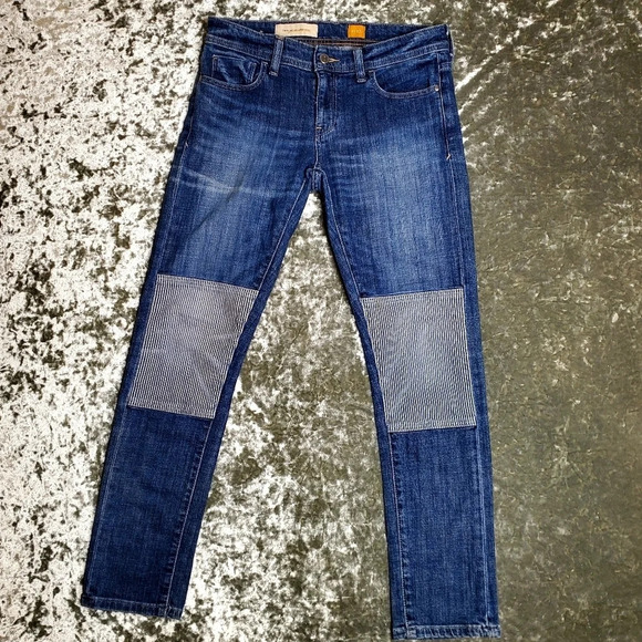 Anthropologie Pilcro and the Letterpress Striped Patch Jeans